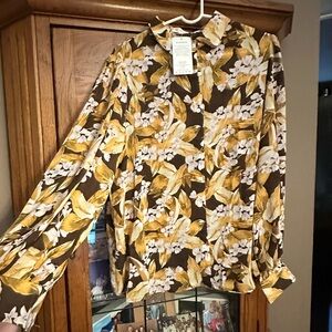 NEW NWT KIRUNDO Floral Blazer in Brown and Yellow